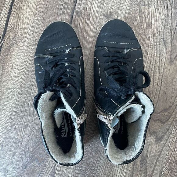 CLOUD Aline Sneaker Booties Size 37 (US 6) Wool Lined Black Leather Boots - Picture 6 of 10